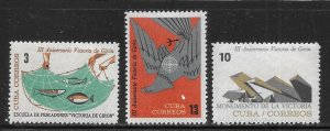 Cuba 825-827 3rd Anniversary Bay of Pigs set MNH