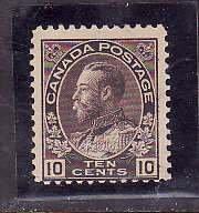 Canada-Sc#116- id13613-unused NH og 10c plum Admiral-1912-