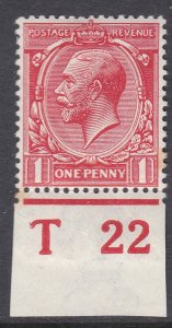 N16(2) 1d Dp Bright Scarlet Royal Cypher Control T22 Imperf wmk type III M/M