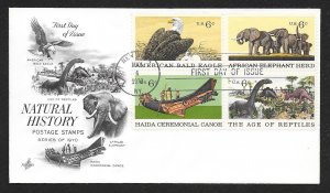 UNITED STATES FDC 6¢ Natural History BLOCK 1970 ArtCraft