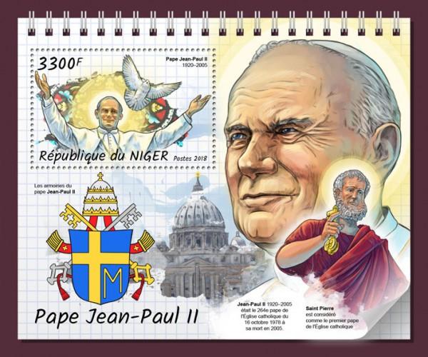 NIGER - 2018 - Pope John Paul II - Perf Souv Sheet - MNH