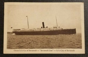 1927 Picture Postcard Cover Steamer SS City of Savannah Georgia