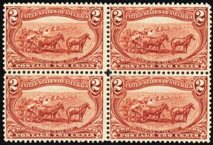 286, Mint F/VF NH 2¢ Block of Four SCV $290.00 * Stuart Katz