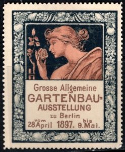 1897 Germany Poster Stamp Large General Gardening Exhibition In Berlin