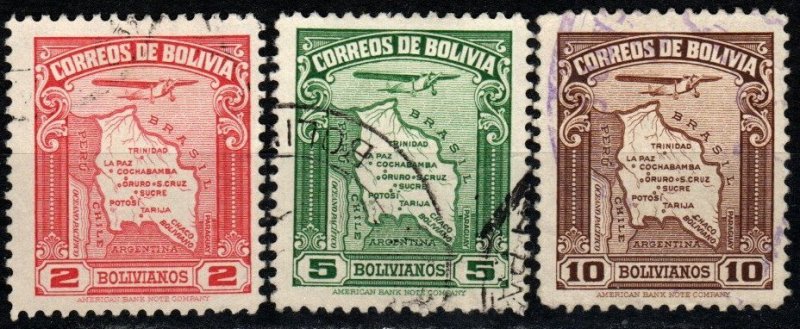 Bolivia #C49-51 F-VF Used CV $4.00 (X1749)