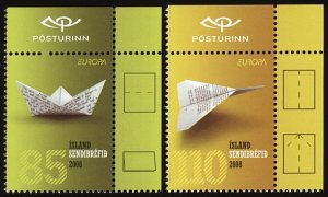 ICELAND Sc 1145-46 XF/NH Europa 2008 Paper Airplanes & Paper Boats - P.O. Fresh!