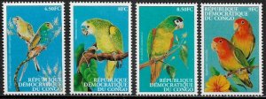 Zaire #1528-31 MNH Set - Parrots - Birds