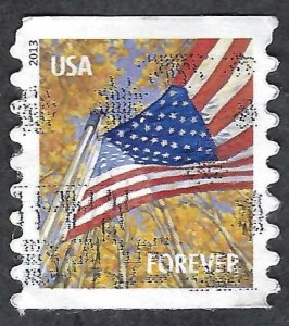 United States #4766 Forever (46¢) Flag in Autumn (2013). Coil. Used.