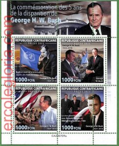 B1276 - Centrafricaine - ERROR MISPERF Stamp Sheet - 2023 - George Bush, Politics-