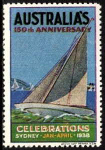 1938 Australia Poster Stamp 150th Anniversary Celebrations Sydney January-April