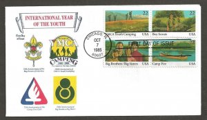 1985 IYY Scout # 2160-3 FDC block Kapner