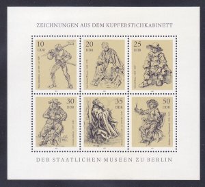 Germany DDR 1940a MNH 1978 Etchings from Berlin Museums Souvenir sheet of 6