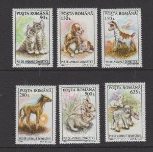 Romania MNH 3972-7 Young Domestic Animals 1994