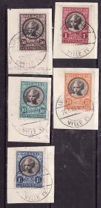 Luxembourg-Sc#B25-29-used  semi-postal set-Princess Elizabeth-1927-