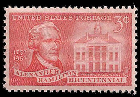 # 1086 MINT NEVER HINGED ALEXANDER HAMILTON     XF+