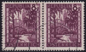 Austria - 1946 - Scott #483 - used pair - City Hall Park Vienna