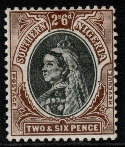 SOUTHERN NIGERIA SG7 1901 2/6 BLACK & BROWN MTD MINT 