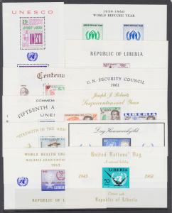 Liberia Sc C121a/C145 MNH. 1958-62 issues, 11 different Air Mail souvenir sheets