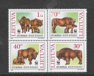 LITHUANIA #529-32  (B) BISON  WWF MNH