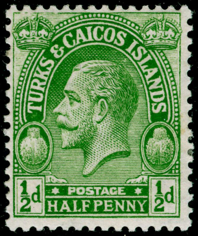 TURKS & CAICOS ISLANDS SG163, ½d yellow-green, M MINT.