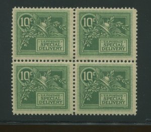 1908 United States Special Delivery Stamp #E7 Mint Hinged OG VF Block of 4 