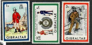 Gibraltar; Scott 283-285; 1972; Unused; NH; Complete Set