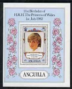 ANGUILLA - 1982 - Princess Diana, 21st Birth. -Perf Souv Sheet-Mint Never Hinged