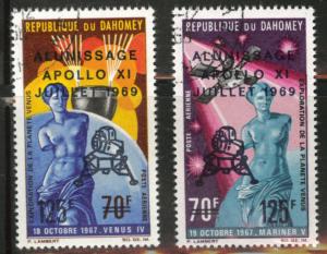 Dahomey Scott C103-4 used CTO 1969 Air Post Apollo XI set