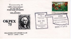 125TH ANNIVERSARY POSTAGE STAMPS IN OK  - OKLAHOMA CITY, OK  1975   FDC15053