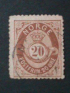 NORWAY-1977 SC#27-RING OF POST HORN SHADED -LIGHTLY CANCEL-VERY FINE LAST ONE