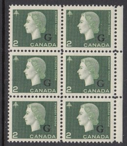 Canada O47 block of 6 mnh