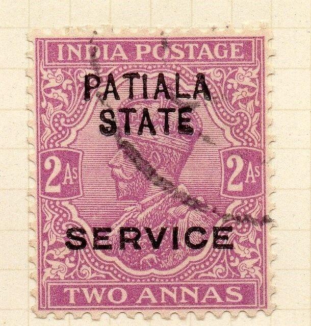 Indian States Patiala 1913 Early Issue Fine Used 2a. Optd 075629