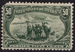 #291  Fine, Original Gum, Hinged.  Missing upper left corner.  Cat: $600.00