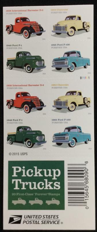 US #5101-5104 (5104b) MNH Booklet of 20 Pick-Up Trucks
