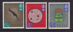 Poland  #1087-1089  MNH  1962  malaria