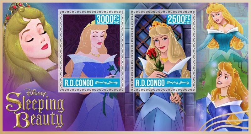 Stamps.Disney , Sleeping Beauty Congo 1+1 sheets 2022 year NEW perforated