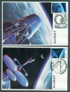 Australia 1986 Aussat 2x Maxicards lot80407