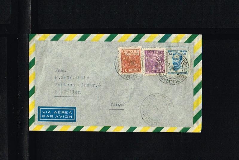 1958 - Brasil Air letter - To St. Gallen [B06_119]