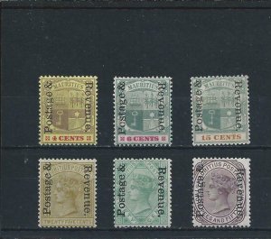 MAURITIUS 1902 OVERPRINT SET OF SIX MM SG 157/62 CAT £160