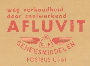 Meter cover Netherlands 1964 Pharmaceuticals - Medicines - Chinine - Afluvit - C