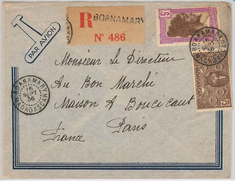 French Colonies: MADAGASCAR -  POSTAL HISTORY - REGISTERED COVER from BOANAMARY
