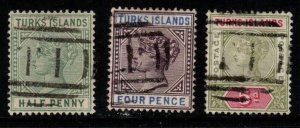 TURKS ISLANDS SG70/2 1893-5 DEFINITIVE SET USED