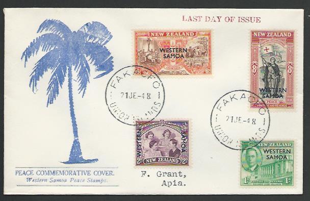 TOKELAU IS 1948 cover - last day of Samoa PO - used from FAKAOFO...........11501