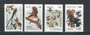 Ghana 1985 Bicentenary of JJ Audubon Birth Scott # 980 - 983 MNH