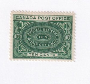 CANADA BOB # E1 VF-MNH 10cts GREEN SPECIAL DELIVERY CAT VALUE $750 REF SSHH765