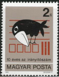 HUNGARY Scott 2778 MNH** 1983 postal code bird