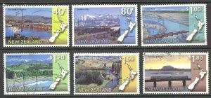 New Zealand Sc# 1446-1451 SG# 2091/6 Used 1997 Railways