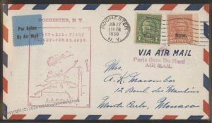 USA 1930 Kansas Nebraska Issue Sc678 Airmail CAM20 Cover Monte Carlo Mona 112937