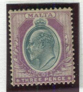 MALTA; 1903-04 early Ed VII issue fine Mint hinged Shade of 3d. value