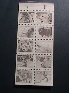 ​UNITED STATES-1981-SC# 1896B -WILD ANIMALS- MNH -BOOKLET PANE- 10 STAMPS- VF